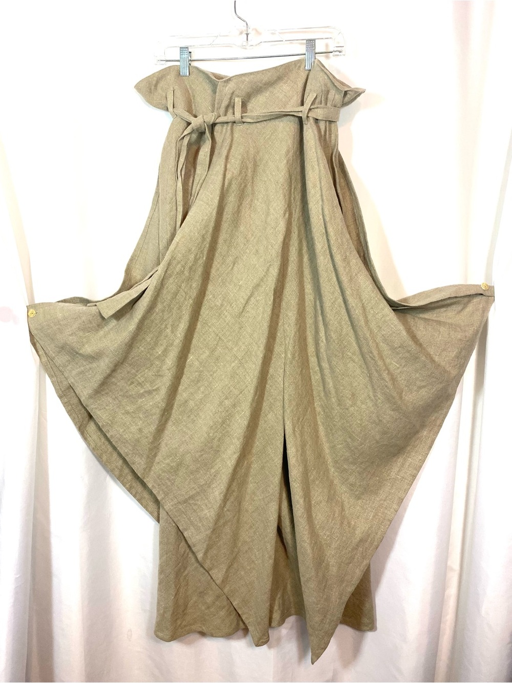 Vtg MIZONO Natural Linen Lagenlook Maxi Skirt - Picture 2 of 7
